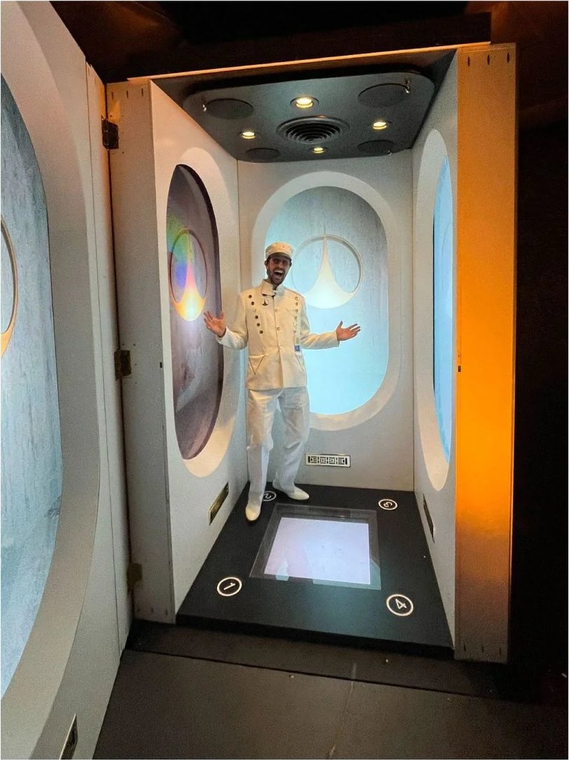 Inside the elevator
