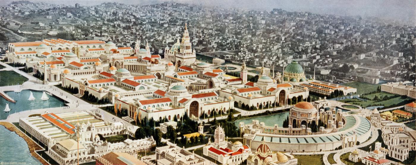 Aerial view of the Panama-Pacific International Exposition, San Francisco, 1915.